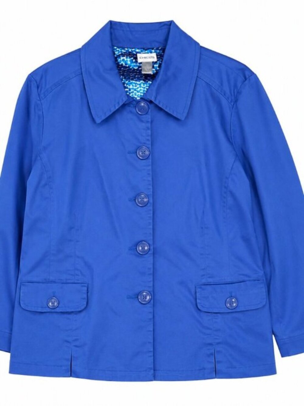 Chico’s Royal Blue Button Front Blazer - Picture 3 of 5